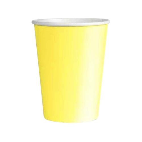 Karton Bardak Makaron Sarı 8 Parça - 