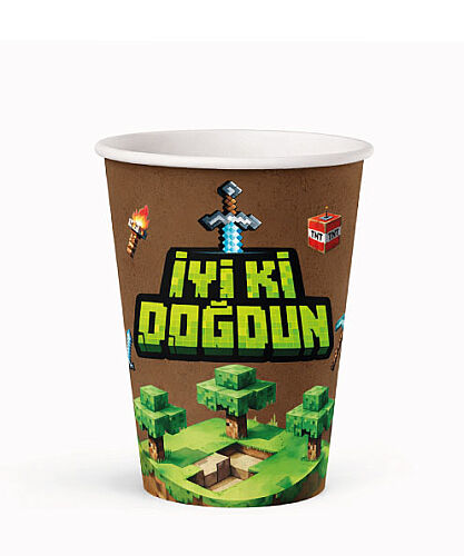 Karton Bardak Pixel 8 Parça - 