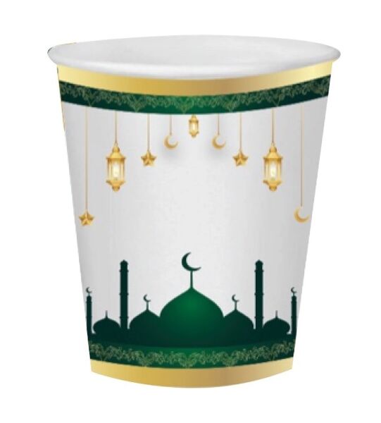 Karton Bardak Ramazan Beyaz 8 Parça - 