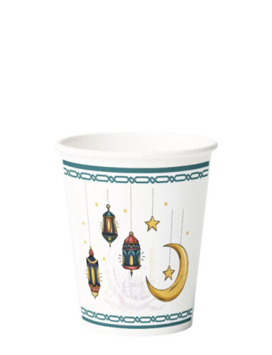 Karton Bardak Ramazan Mavi Tema 8 Parça - 