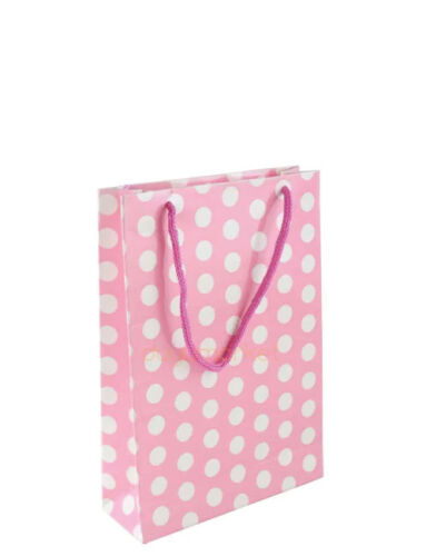 Karton Çanta 17 x 25 x 5 Cm Puanlı Pembe 25 Parça - 1