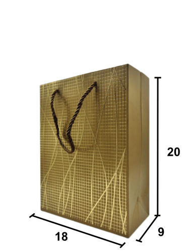 Karton Çanta 18x20x9 Cm Varaklı 10 Parça Altın - 2
