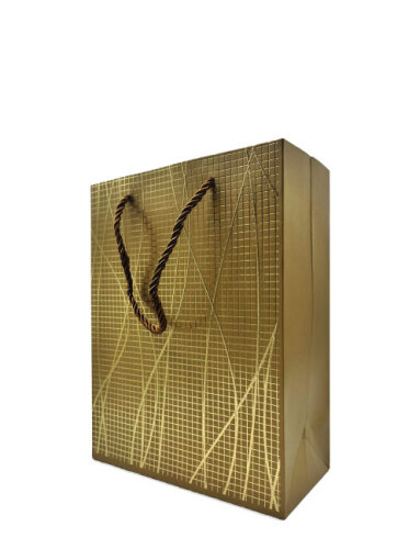Karton Çanta 18x20x9 Cm Varaklı 10 Parça Altın - 1