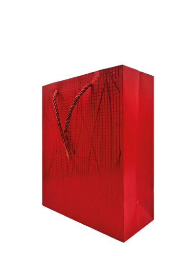 Karton Çanta 18x20x9 Cm Varaklı 10 Parça Kırmızı - 