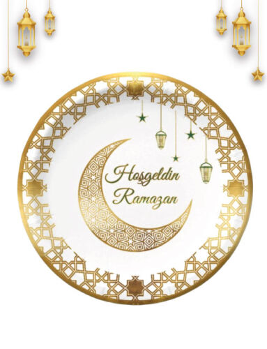 Karton Tabak Gold Varaklı Ramazan Tema 23 cm 6 Parça - 2