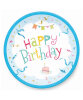Karton Tabak Happy Birthday Mavi 23 Cm 8 Parça - 1