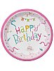 Karton Tabak Happy Birthday Pembe 23 Cm 8 Parça - 1