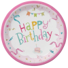 Karton Tabak Happy Birthday Pembe 23 Cm 8 Parça - 1