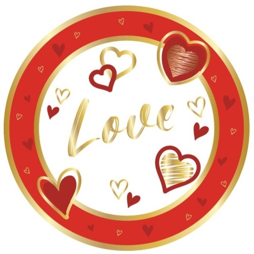 Karton Tabak Love 23 Cm 8 Parça - 1