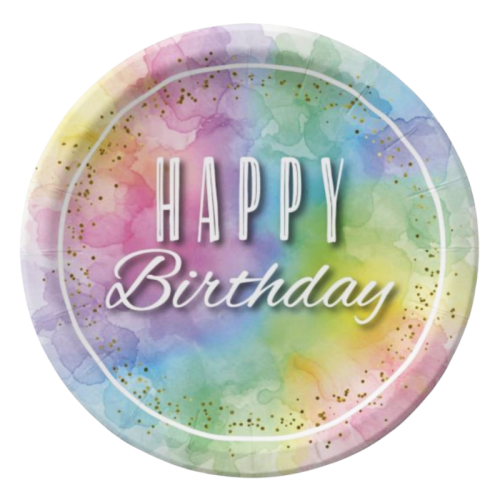 Karton Tabak Makaron Happy Birthday 23 Cm 8 Parça - 1