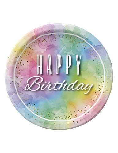 Karton Tabak Makaron Happy Birthday 23 Cm 8 Parça - 