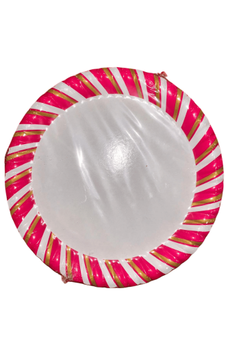 Karton Tabak Pembe Çizgili 10 Parça - 1