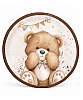 Karton Tabak Teddy Bear 23 cm 8 Parça - 1