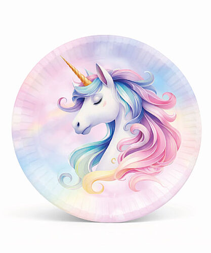 Karton Tabak Unicorn 23 cm 8 Parça - 