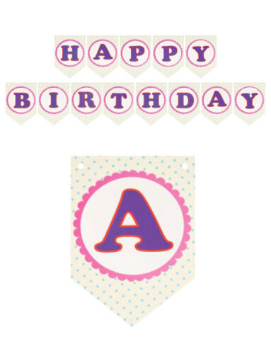 Kağıt Banner Happy Birthday Puanlı - 