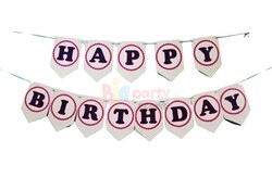 Kağıt Banner Happy Birthday Puanlı - 2
