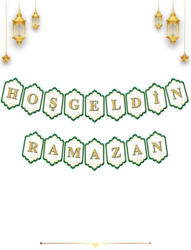 Karton Yazı Lüks Hoşgeldin Ramazan Banner 16 Parça - 