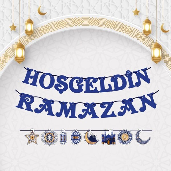 Karton Yazı Hoşgeldin Ramazan Ve 8 li Ramazan Banner Set - 1