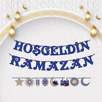 Karton Yazı Hoşgeldin Ramazan Ve 8 li Ramazan Banner Set - 3