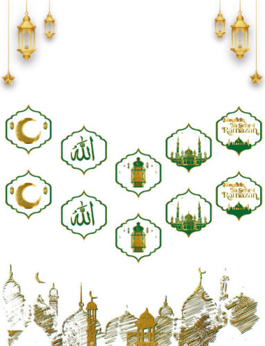 Karton Yazı Lüks Ramazan Varaklı Banner 10 Parça - 2