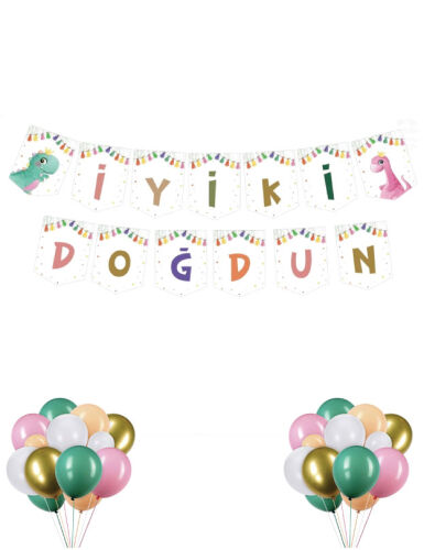 Karton Yazı Temalı İyiki Doğdun Baby Dinozor - 1