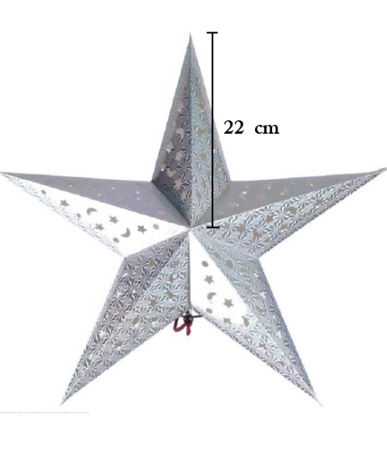 Tavan Süsü Karton Yıldız 3D Helogramlı 45 Cm Gümüş - 
