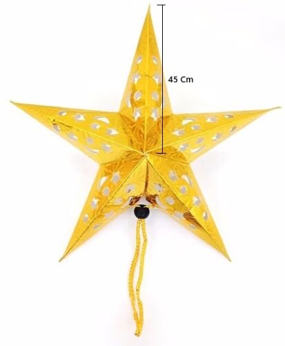 Tavan Süsü Karton Yıldız 3D Helogramlı 45 Cm Altın - 1
