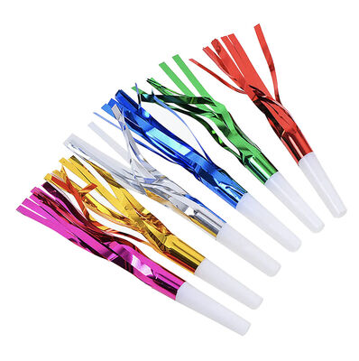 Yılanlı Düdük Püsküllü Parlak Renkli 6 Parça - 