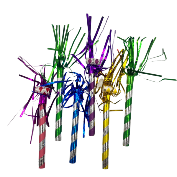 Yılanlı Düdük Çizgili Renkli Püsküllü 6 Parça - 