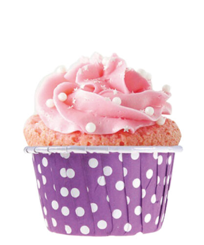 Kek Kapsülü 3 No 25 Parça Mor Puantiyeli - 