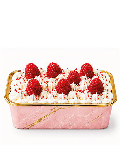 Kek Kapsülü Mermer Desen Laminasyonlu Dikdörtgen 8*4*4 cm 20'li Pembe - 