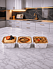 Kek Kapsülü Mermer Desen Laminasyonlu Kare 6*6*4 cm 20'li Beyaz Gümüş - 1