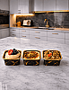 Kek Kapsülü Mermer Desen Laminasyonlu Kare 6*6*4 cm 20'li Siyah - 1
