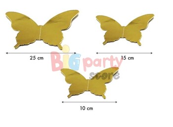 Tavan Süsü Kelebek 3 Boyutlu Parlak Gold - 2