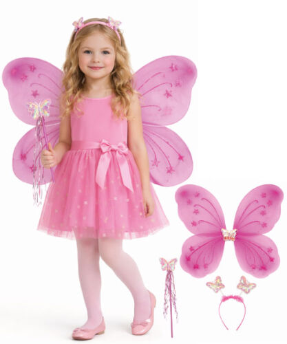 Kanat Set Simli Kelebek Pembe - 