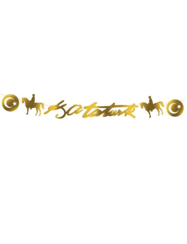 Kaligrafi Banner Kemal Atatürk Altın - 