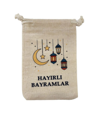 Kese Ramazan Baskılı Keten 10*15 CM Tekli - 6