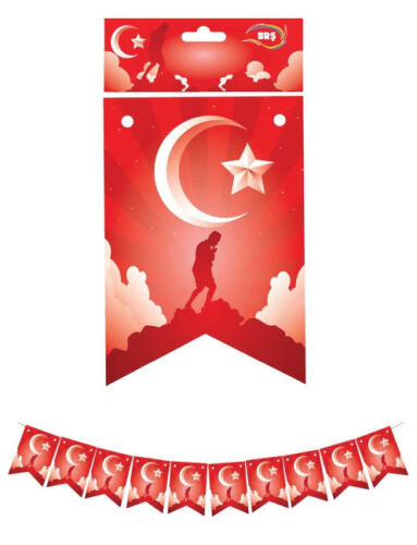 Kağıt Banner Sıralı Kırlangıç Model Ata Baskılı Flama - 1