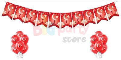 Kağıt Banner Sıralı Kırlangıç Model Ata Baskılı Flama - 2