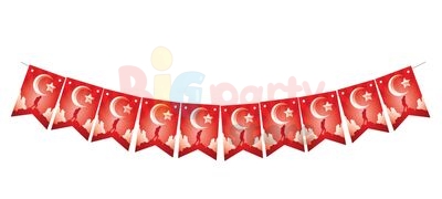 Kağıt Banner Sıralı Kırlangıç Model Ata Baskılı Flama - 3