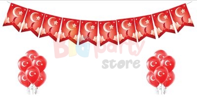 Kağıt Sıralı Banner Kırlangıç Model Ata Baskılı Flama - 2