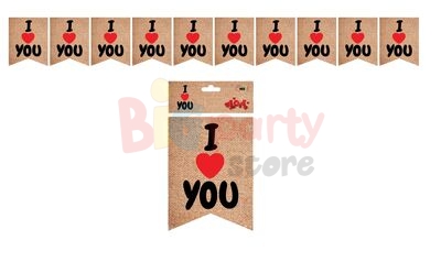 Kağıt Sıralı Banner Kırlangıç Model I Love You - 1