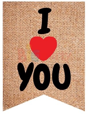 Kağıt Banner Sıralı Kırlangıç Model I Love You - 3