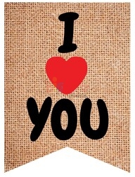 Kağıt Banner Sıralı Kırlangıç Model I Love You - 3