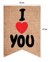 Kağıt Banner Sıralı Kırlangıç Model I Love You - 2