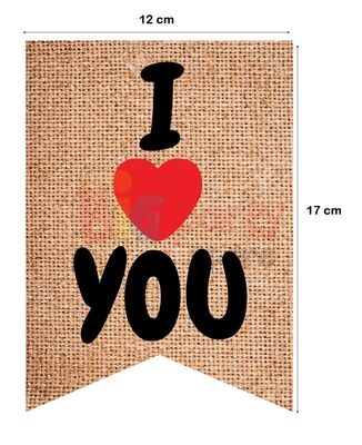Kağıt Banner Sıralı Kırlangıç Model I Love You - 2