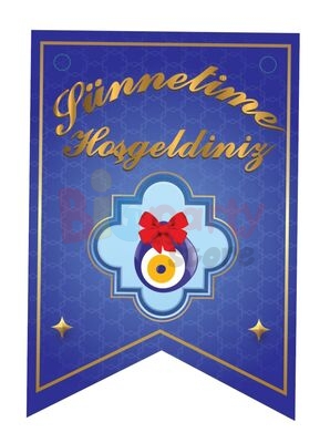Kağıt Banner Sıralı Kırlangıç Model Sünnetime Hoşgeldiniz - 1