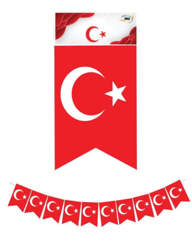 Kağıt Banner Sıralı Kırlangıç Model Türk Bayrağı Baskılı Flama - 1