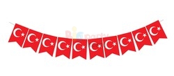 Kağıt Banner Sıralı Kırlangıç Model Türk Bayrağı Baskılı Flama - 3