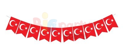 Kağıt Sıralı Banner Kırlangıç Model Türk Bayrağı Baskılı Flama - 3